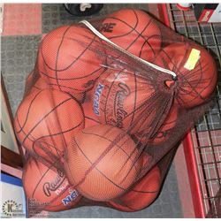 LOT OF 12 RAWLINGS BASKET BALLS. SPORTS