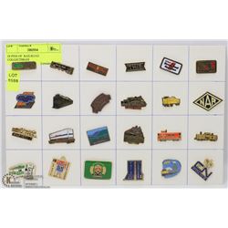 24 PINS OF  RAILROAD  COLLECTIBLES