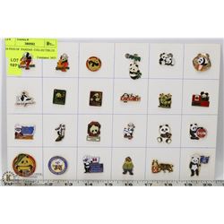 24 PINS OF  PANDAS  COLLECTIBLES