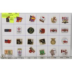 24 PINS OF  OLYMPICS 88 COLLECTIBLES