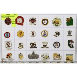 24 PINS OF  OLD TIMERS HOCKEY COLLECTIBLES