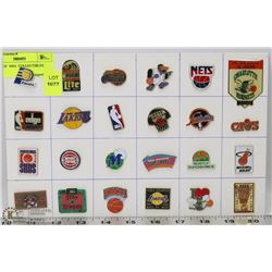 24 PINS OF  NBA  COLLECTIBLES