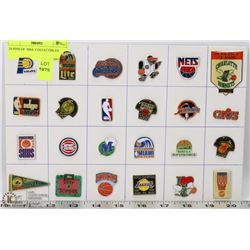 24 PINS OF  NBA  COLLECTIBLES