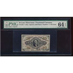 10 Cent Third Issue Fractional Note PMG 64EPQ
