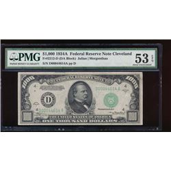 1934A $1000 Cleveland Federal Reserve Note PMG 53EPQ
