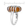 Image 2 : 14KT White Gold 4.68ct Amber and Diamond Ring