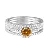 Image 1 : 14KT White Gold 0.56ct Citrine and Diamond Ring