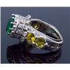 Image 6 : 14KT White Gold Emerald and Diamond Ring