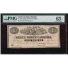 Image 1 : 1863 $1 North Carolina Obsolete Note PMG 65EPQ