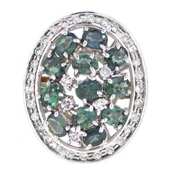 18KT White Gold 2.51ctw Alexandrite and Diamond Ring