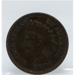 1891 Indian Head Once Cent Coin