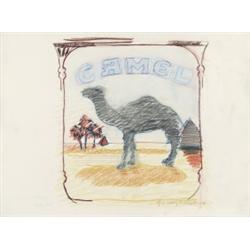 LARRY RIVERS (1923-2002) BLUE LINE CAMEL c...