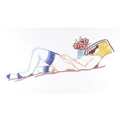 TOM WESSELMANN (b. 1931) NUDE WITH BOUQUET...