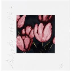 DONALD SULTAN (b. 1951) TULIPS color silks...