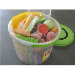 Pail full of Sidewalk Chalk with stencils