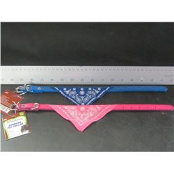 2 New Bandana Pet Collar for small dogs / 1 blue 1 pink