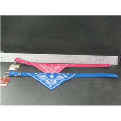 2 New Bandana Pet Collar for large dogs / 1 pink 1 blue