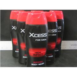6 New Xcess High Impact Ripped Body Wash for men / 13.5fl oz