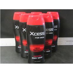6 New Xcess High Impact Ripped Body Wash for men / 13.5fl oz