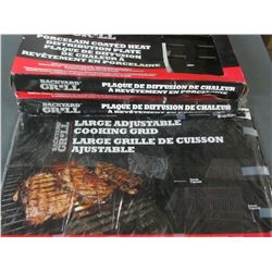 Backyard Grill BBQ large adjustible cooking grid / 2 porcelain coated heat