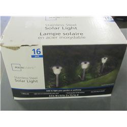 16 Solar Stainless Steel pathway lights