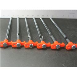 6 New Heavy Duty Tent Pegs / 1/4 thick x 10" / a must have for hard ground