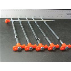 6 New Heavy Duty Tent Pegs / 1/4 thick x 10" / a must have for hard ground