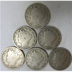 1911 Liberty Head Nickels