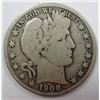 1908-S Barber Half Dollar