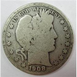1908-O Barber Half Dollar