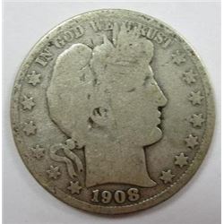 1908-D Barber Half Dollar