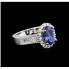 Image 1 : 14KT Two-Tone Gold 1.97 ctw Tanzanite and Diamond Ring