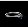 0.83 ctw Blue Diamond Ring - 14KT White Gold