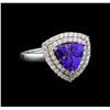 14KT White Gold 1.82 ctw Tanzanite and Diamond Ring