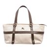 Burberry Beige Brown Canvas Leather Shoulder Bag