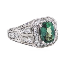 1.95 ctw Alexandrite And Diamond Ring - 14KT White Gold