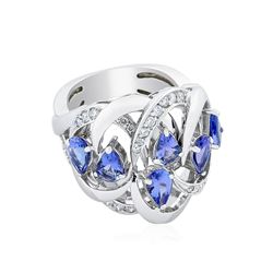 14KT White Gold 2.52 ctw Tanzanite and Diamond Ring