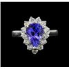 Image 2 : 2.28 ctw Tanzanite and Diamond Ring - 14KT White Gold
