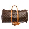 Louis Vuitton Monogram Canvas Leather Keepall 60 cm Bandouliere Duffle Bag Lugag
