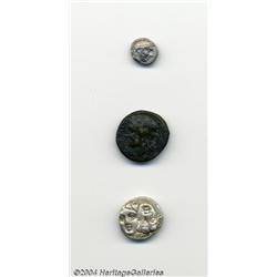 Lot of three miscellaneous Greek coins.