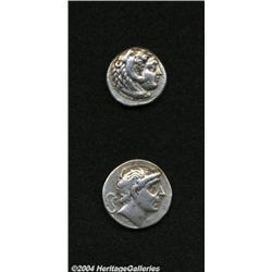 Lot of two tetradrachms of Hellenistic kings.