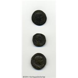 Lot of three Roman bronzes.