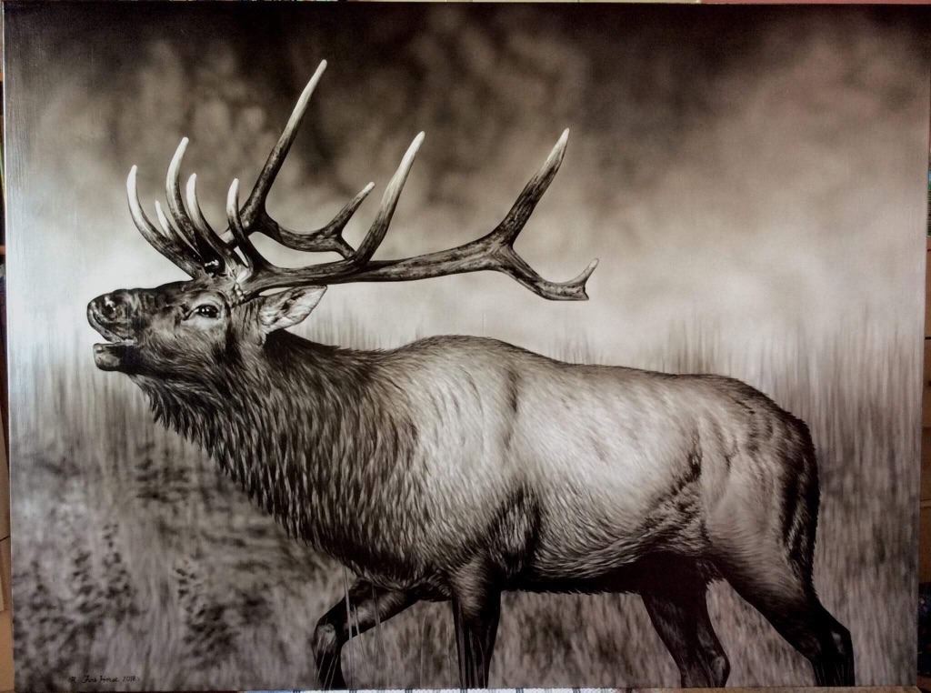 Canvass Elk Painting