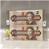 Image 1 : Canada $2 Bills - UNCUT (2): 1986 (CBJ2307470/CBJ2309970)