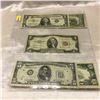 Image 1 : US Bills (5 Bills): $1 (1957A); $2 (1953); $5 (1950); $10 (1950B); $20 (1950B)