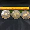 Image 2 : English Coin Coasters : Penny 1967; Half Penny 1967; Farthing 1956