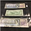 Image 2 : Canada Bills $1, $5, $10 - Sheet of 6: 1954