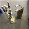 Image 1 : Brass Fireplace Set & Scuttle