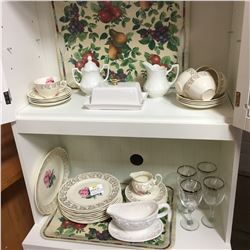 Grouping: China "British Empire" & Additional Side Pieces & Wine Glasses, etc