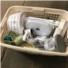 Image 1 : Laundry Basket Lot: Salad Spinner, Slicers, Measure Cups, Mixers, Patty Presses, Food Saver, etc